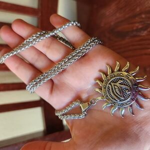 Silver Celestial Pendant Necklace Jewelry